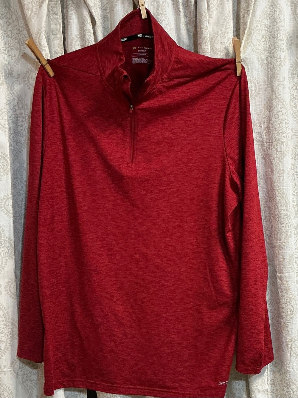 tek gear Red Heather Quarter-Zip Pullover